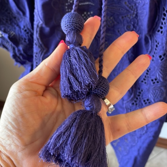 J. CREW ORIGINAL BEACHWEAR beach cover dress Eyelet Ruffled ORGANIC size S - Picture 7 of 15